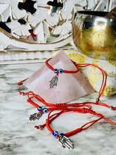 Load image into Gallery viewer, Hanging Hamsa W/ Evil Eye adjustable bracelet