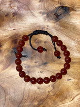 Load image into Gallery viewer, Carnelian adjustable beaded bracelet
